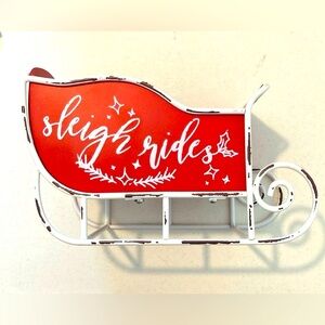 Charming Red Sleigh Rides Holiday Decor